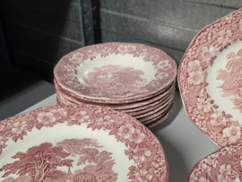 Engels rood Enoch Wedgwood Woodland eetservies 24 personen