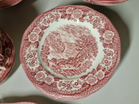 Engels rood Enoch Wedgwood Lochs of Scotland compleet servies 8-pers