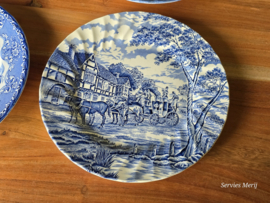 Engels blauw Mix & Match Set 6x dinerbord 25 - 25,5 cm