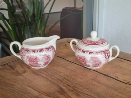 Regout Castillo Old England rood Koffieservies Theeservies 4-pers.