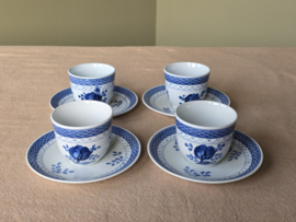 Royal Copenhagen Tranquebar Trankebar set 4x espresso kop en schotel
