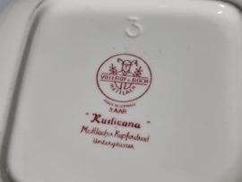 Villeroy en Boch Rusticana rood hoge vierkante schaal 21 cm