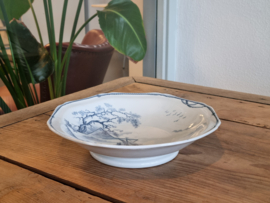 Petrus Regout Marines donkerblauw tazza op lage voet 23,5 cm (hoekig model, ster)