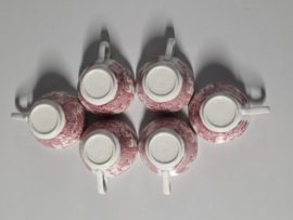 Engels rood Broadhurst Caernarven set 6x kop zonder schotel