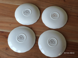 Engels Palissy Game Series set 4x koffie kop en schotel (afb. hoender - eend)