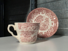 Engels rood Ironstone EIT Ltd England kop en schotel paard met hooiwagen