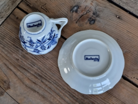 Blue Danube set 8x Koffie Kop- en schotel 8,5 cm