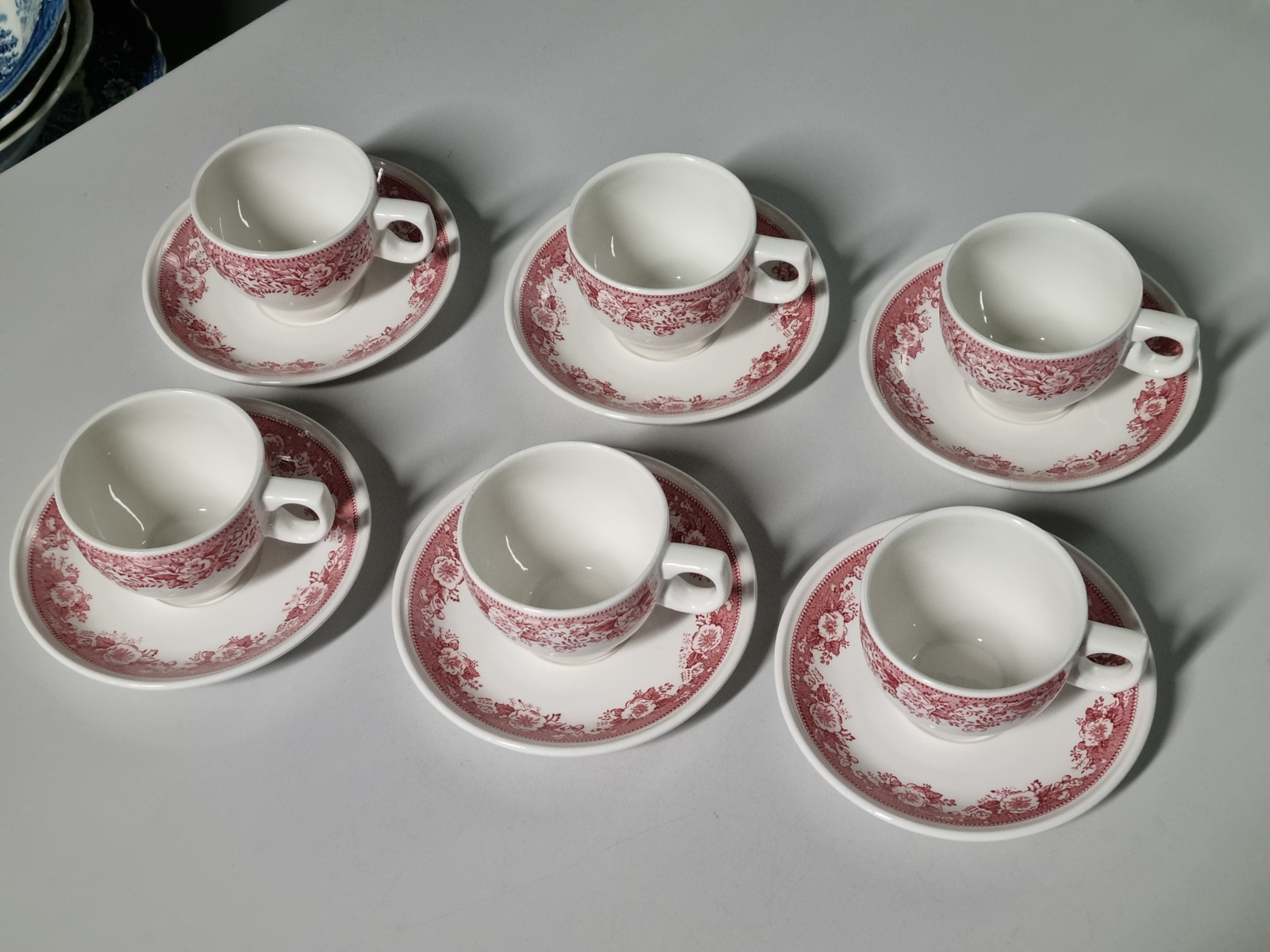 Villeroy en Boch Balmoral rood set 6x kop en schotel