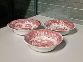 Engels rood Set 3x mix & match hoge ronde schaal
