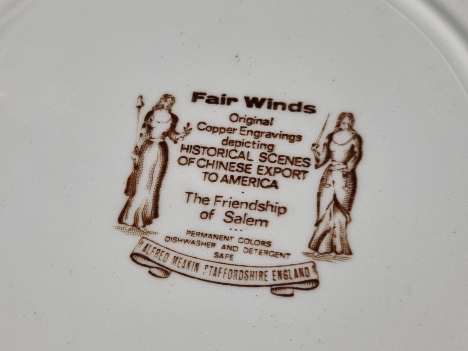 Engels bruin Alfred Meakin Fair Winds plat dinerbord 27 cm