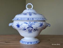 Potiche blauw Petrus Regout soepterrine