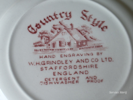 Engels rood Grindley Country Style gebaksbord 15 cm