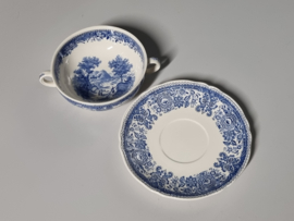 Villeroy en Boch Burgenland blauw Soepkom met schotel (rond oortje)