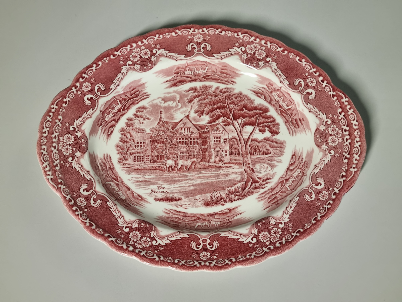 Engels rood Grindley Country Inns ovale schaal 31,5 cm