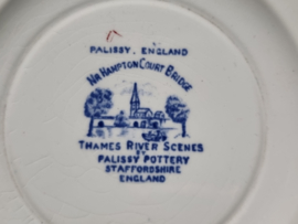 Engels blauw Palissy Pottery Thames River Scenes set 2x Bordje 14,5 cm