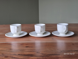 Wedgwood Edme set 3x Espresso Kop en schotel (groen stempel)