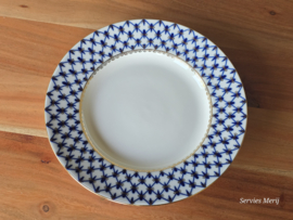 Lomonosov blauw Cobalt plat dinerbord 24 cm