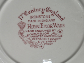 Engels rood 17th Century England Royal Tudor Ware Staffordshire diep bord 25,5 cm (molen)