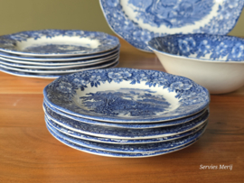 Engels blauw Enoch Wedgwood Woodland serviesset 6 personen