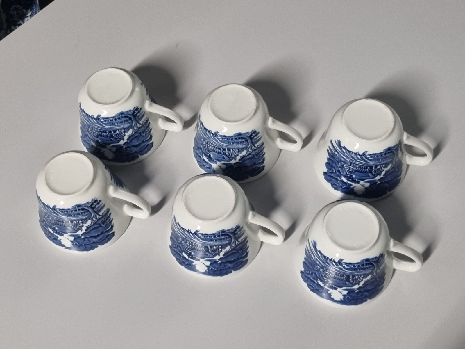 Engels blauw Grindley Country Inns set 6x kop en schotel