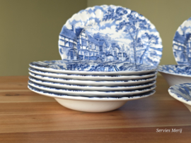 Engels blauw Myott Royal Mail Postkoets serviesset 6 personen