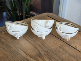 Societe Ceramique decor Art Deco set 7x Thee kop en schotel