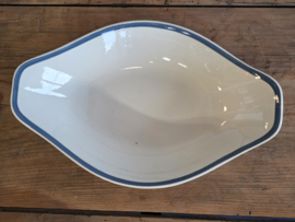 Regout wit Broodschaal Broodschuit met blauwe rand van Hotelporselein