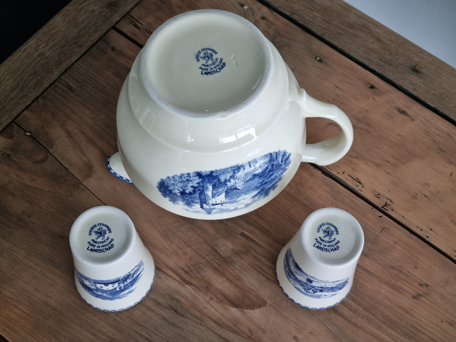 Landschap Blauw Societe Ceramique blauw Melkstel
