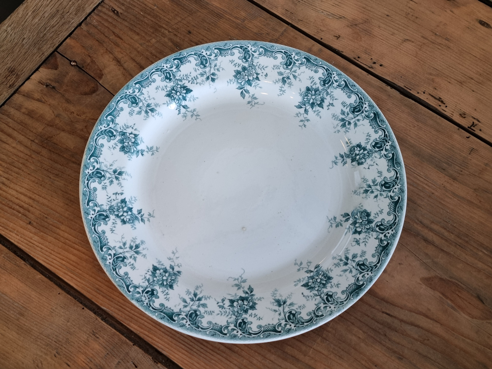 Societe Ceramique Andree petrol Serveerbord Pannenkoekenbord 27,5 cm