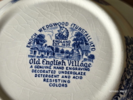 Engels blauw Enoch Wedgwood Old English Village dekschaal terrine