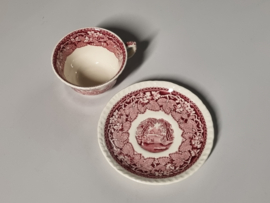 Engels Mason's Vista rood Thee Kop en schotel