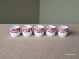 Engels rood Grindley Country Style set 5x eierdopje