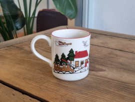 Engels Mason's Christmas Village 1983 Kerstservies Beker Mok met oor 9 cm (nieuwste stempel)