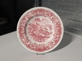 Engels rood Woods Burslem England Seaforth diep bord 23 cm