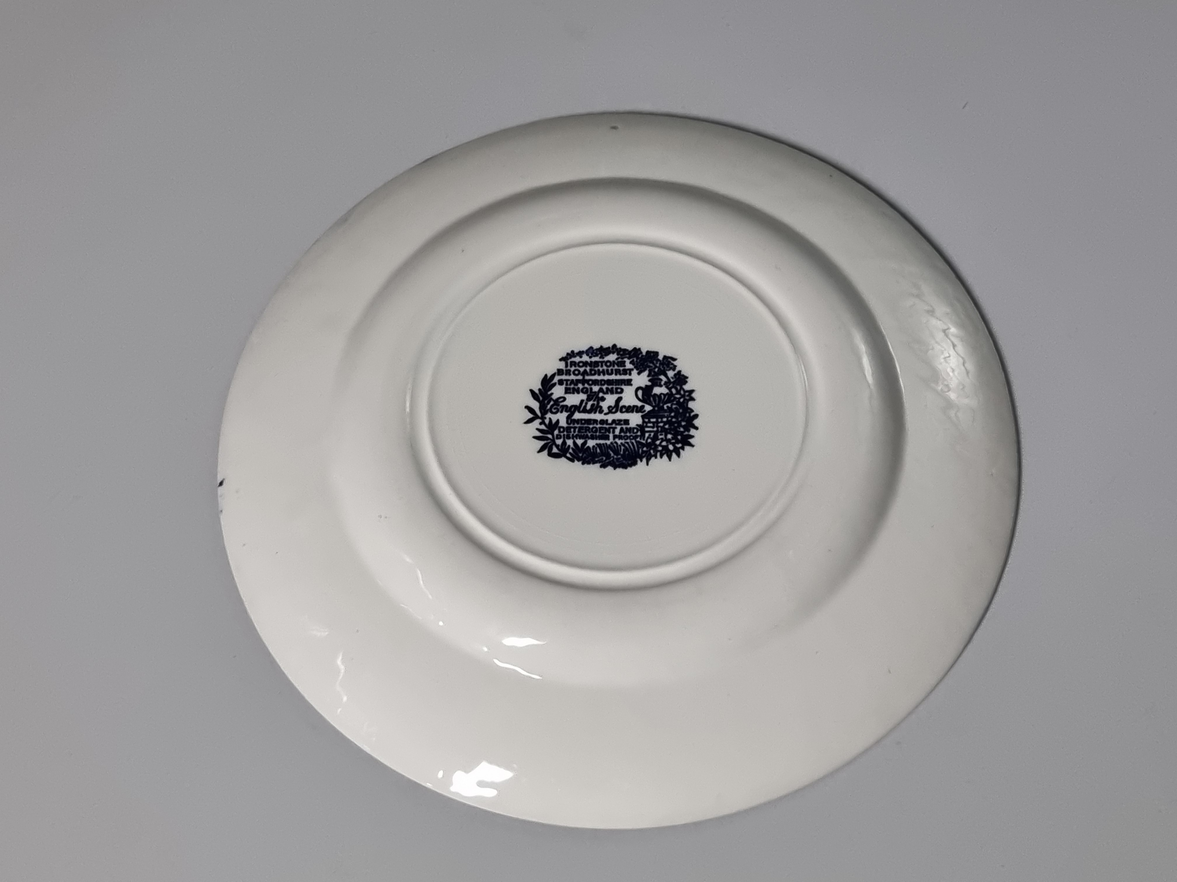 Engels blauw Broadhurst English Scene plat dinderbord 24,5 cm