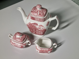Engels rood Wood & Sons Burslem decor Woodland Koffiestel