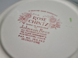 Engels Johnson Bros Rose Chintz set 4x Pasta bord | Serveerschaal 19 cm (rood stempel)