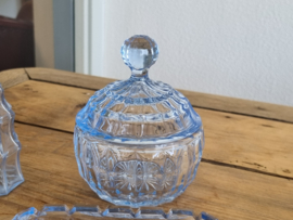 Glas Vintage Kaptafel set lichtblauw 7 delig