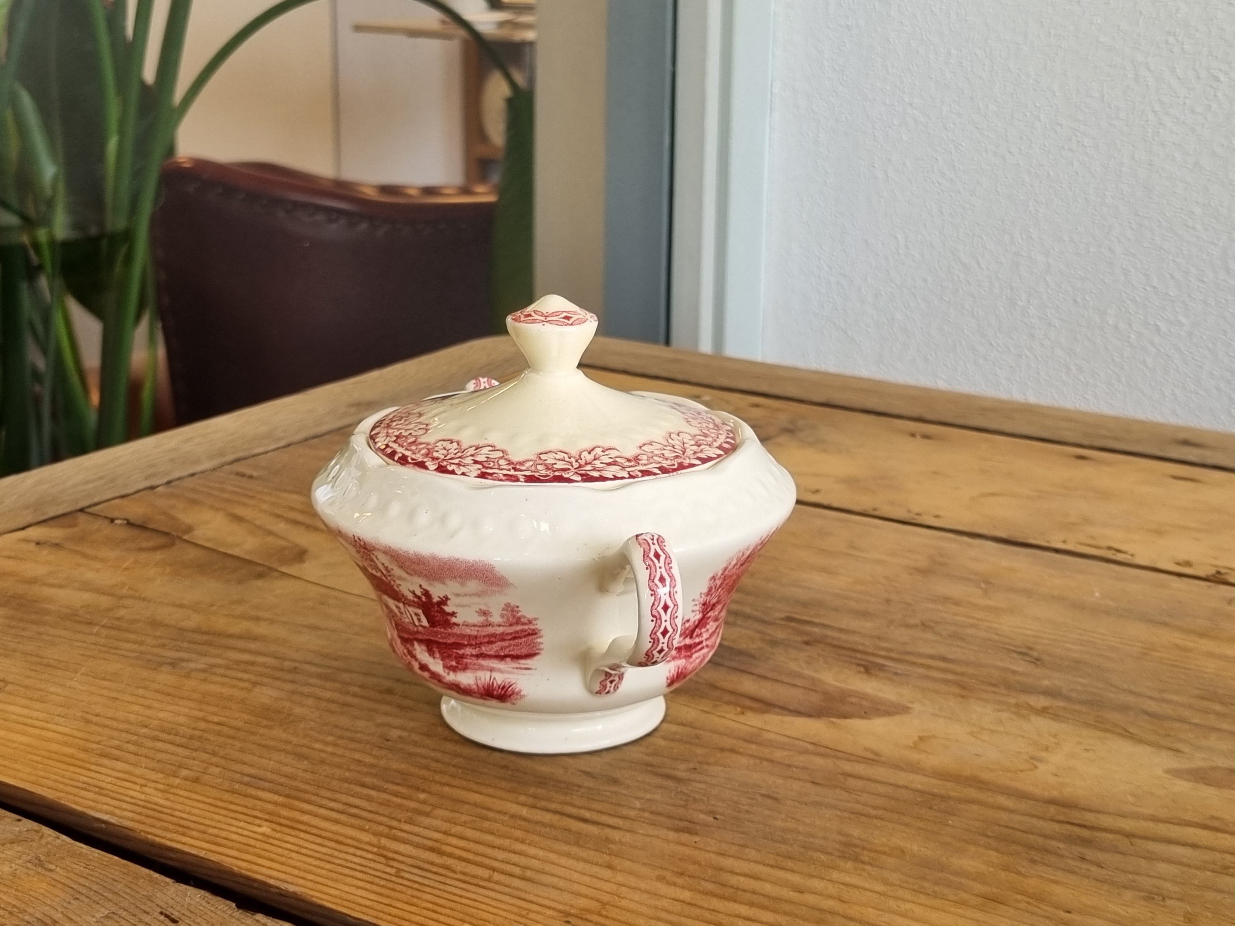 Boerenhoeve rood Societe Ceramique suikerpot