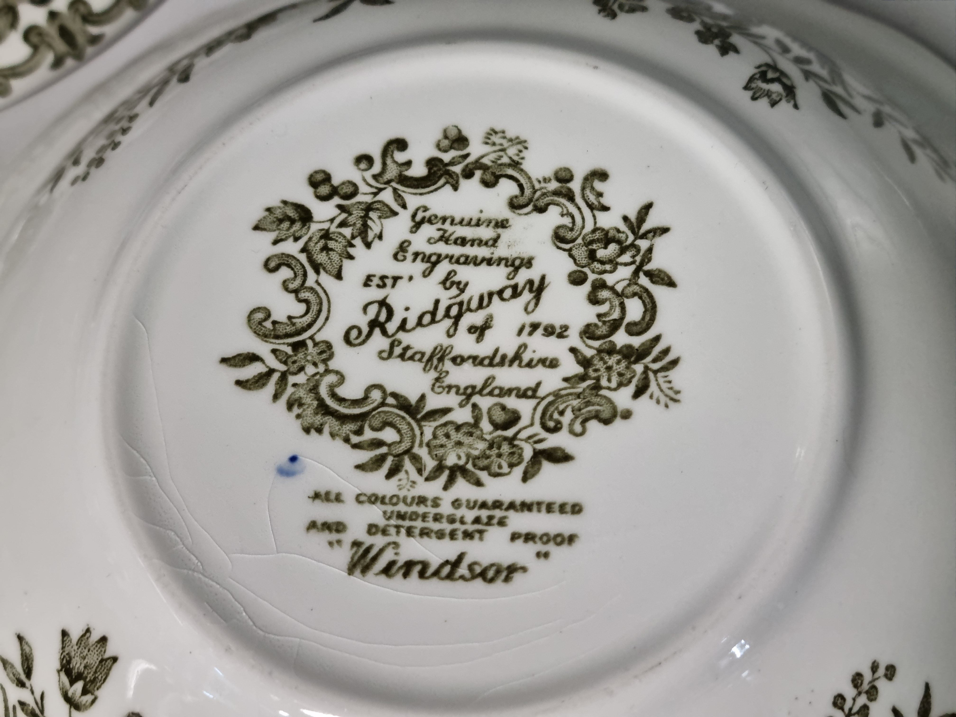 Engels Ridgway Windsor groen gekleurd dekschaal terrine