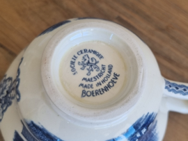 Boerenhoeve blauw Societe Ceramique Roomkannetje Schenkkannetje