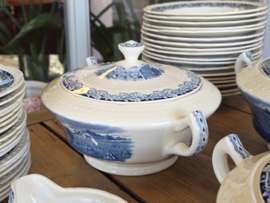 Boerenhoeve blauw Societe Ceramique Eetservies 18 persoons