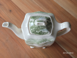 Engels groen Johnson Bros Country Scene Koffiepot 16 cm