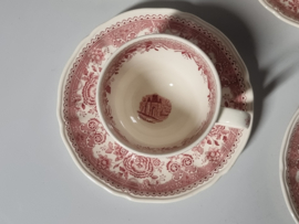 Villeroy en Boch Burgenland rood set  8x Koffie Kop en schotel