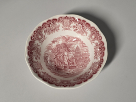 Engels rood Historical Ports hoge ronde schaal 21,5 cm