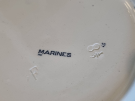 Verkocht = Petrus Regout Marines donkerblauw plat dinerbord 23,5 cm (rond model, horizon)
