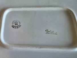 Societe Ceramique Schrijfnamendecor Oud Luik Dienblad van Aardewerk
