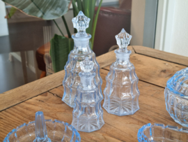 Glas Vintage Kaptafel set lichtblauw 7 delig