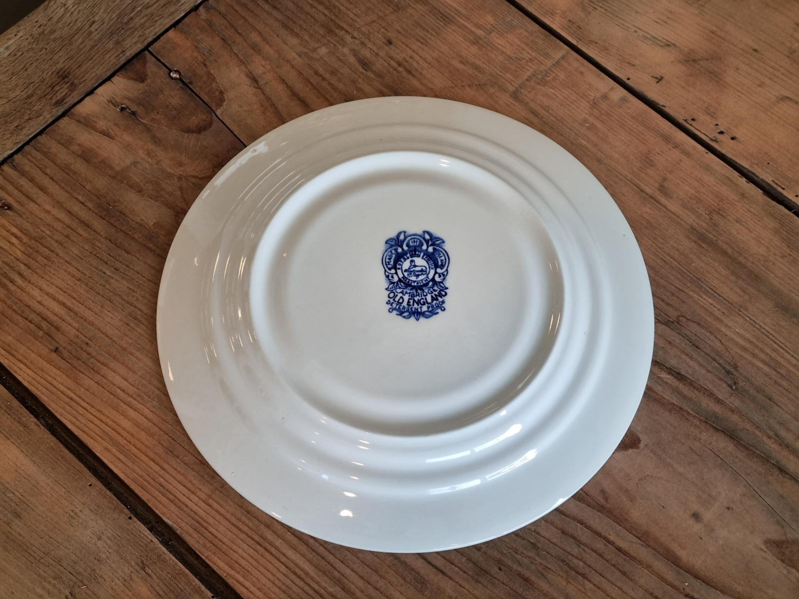 Regout Castillo Old England blauw plat dinerbord 23,5 cm (Old England stempel)