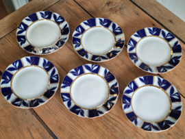 Lomonosov blauw Winternight set 6x Bord 15,5 cm
